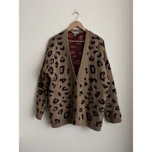 ASOS Womens Leopard Animal Print Sweater Cardigan Size 14